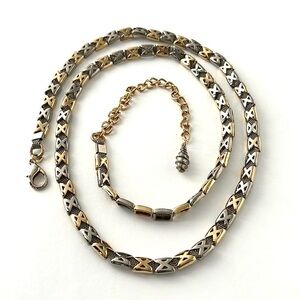 8mm Stampato XOXO Two-Tone Adjustable Mesh Metal Belt